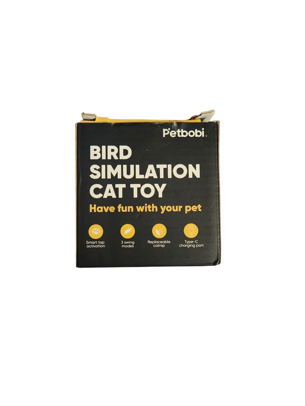 Petbobi Bird Simulation Cat Toy - Yellow Bird Rechargable